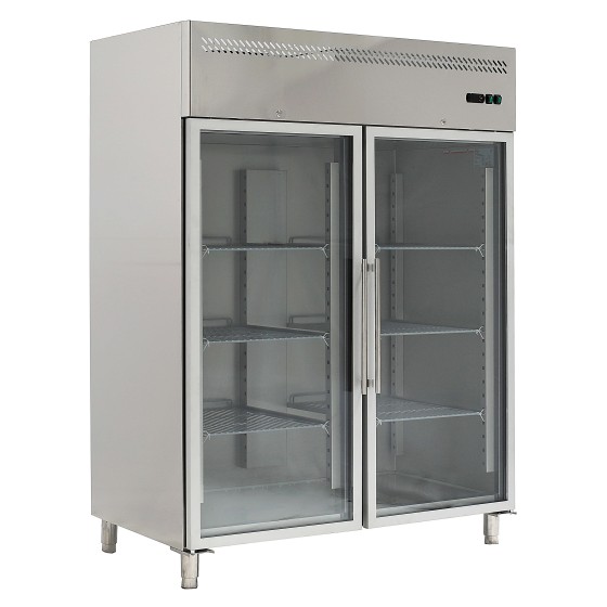 Armadio In Acciaio Inox Usato.Armadio Frigo Refrigerato In Acciaio Inox 2 Ante In Vetro 1400 Lt 2 8 C Ventilato 1400 Litri Armadi Frigoriferi Armadi Refrigerati In Acciaio Inox Refrigerazione Professionale Ristoattrezzature